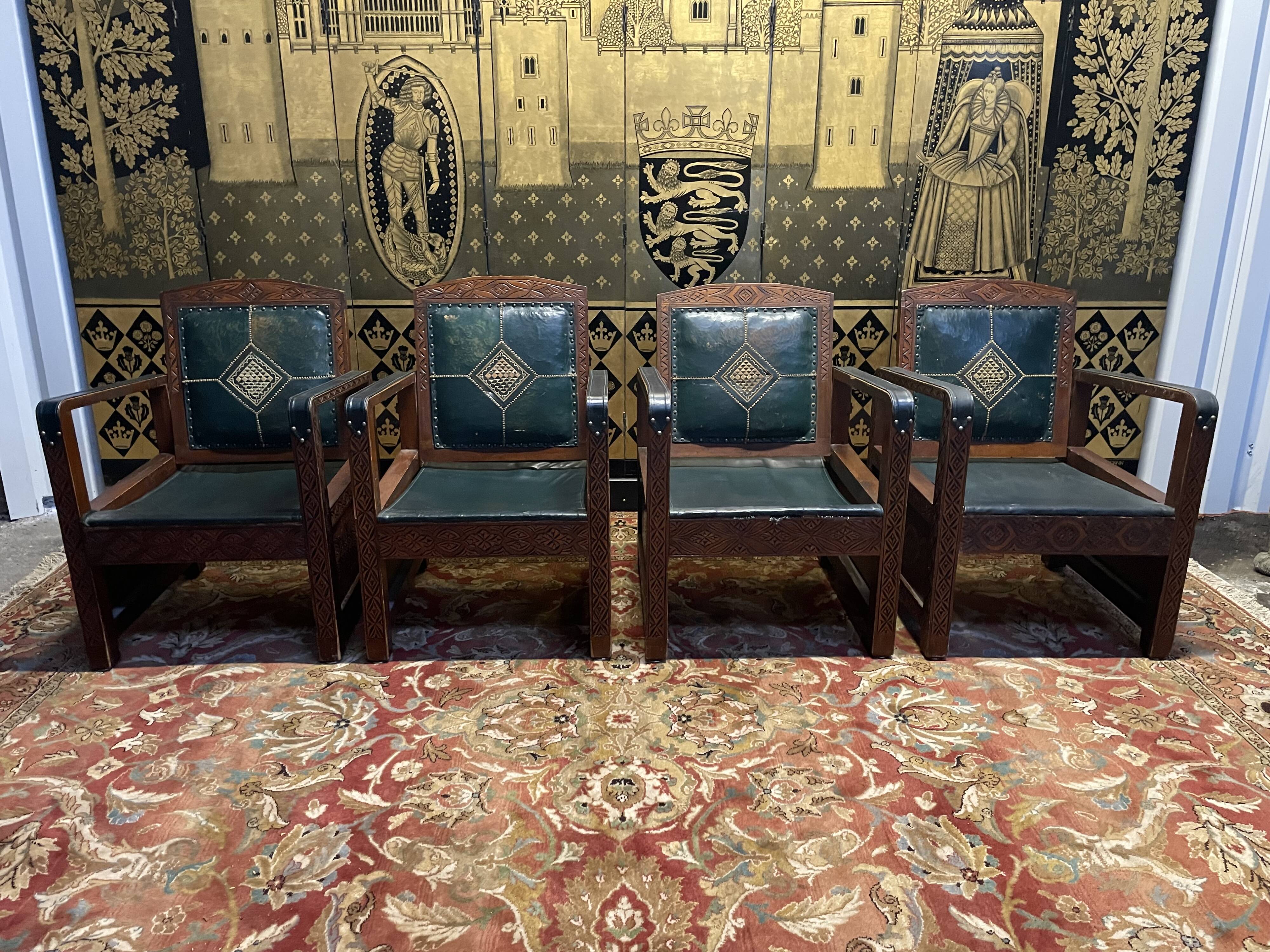 Suite of 4 Syrian style armchairs
