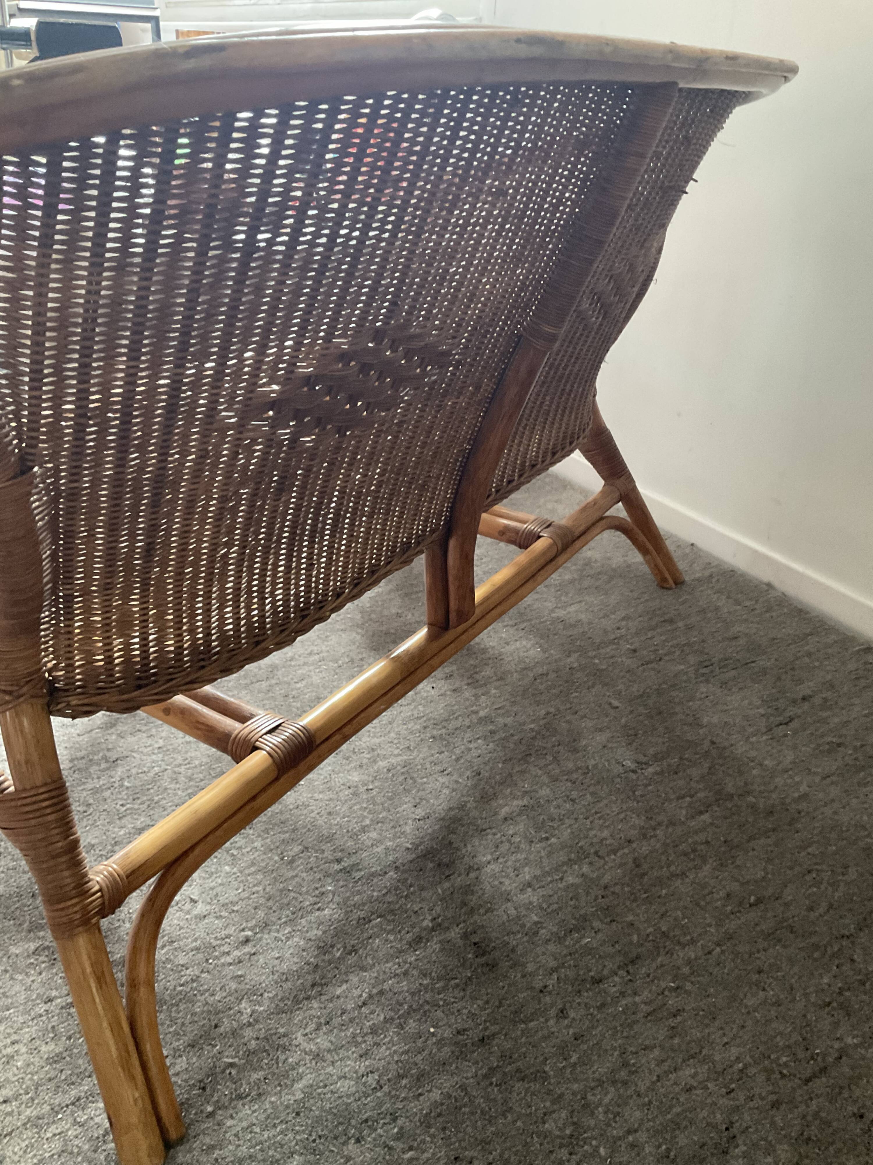 Vintage rattan sofa 60s-70s