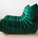 Togo lounge chair in bottle green velvet by Michel Ducaroy for Ligne Roset