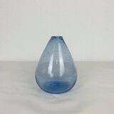 Vintage blue bubble glass soliflore vase