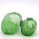 Two green bubble glass sweet jars from Biot, 1960s.