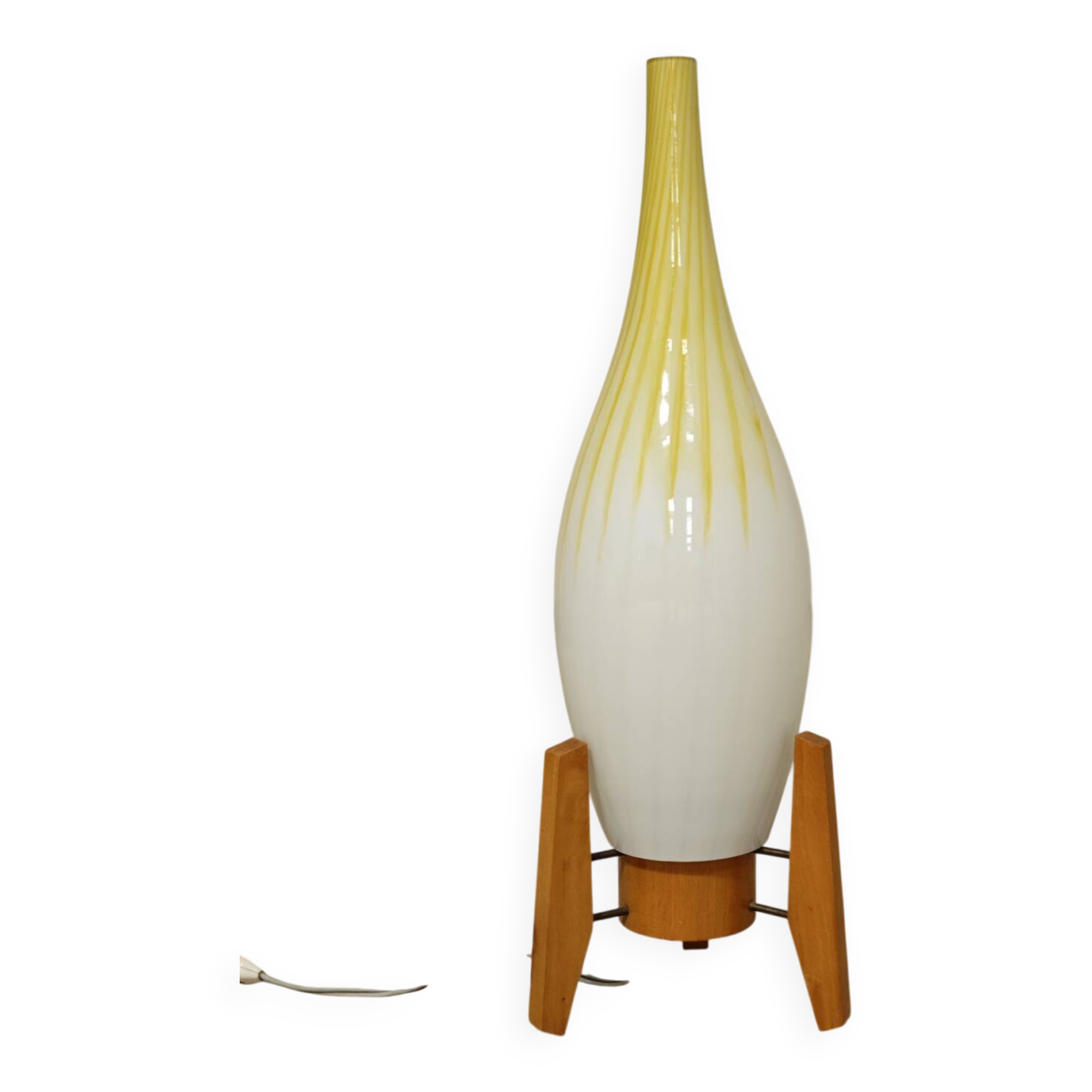 Drevo Humpolec opaline yellow table lamp type 107/S