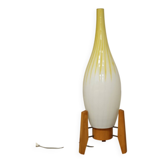 Drevo Humpolec opaline yellow table lamp type 107/S