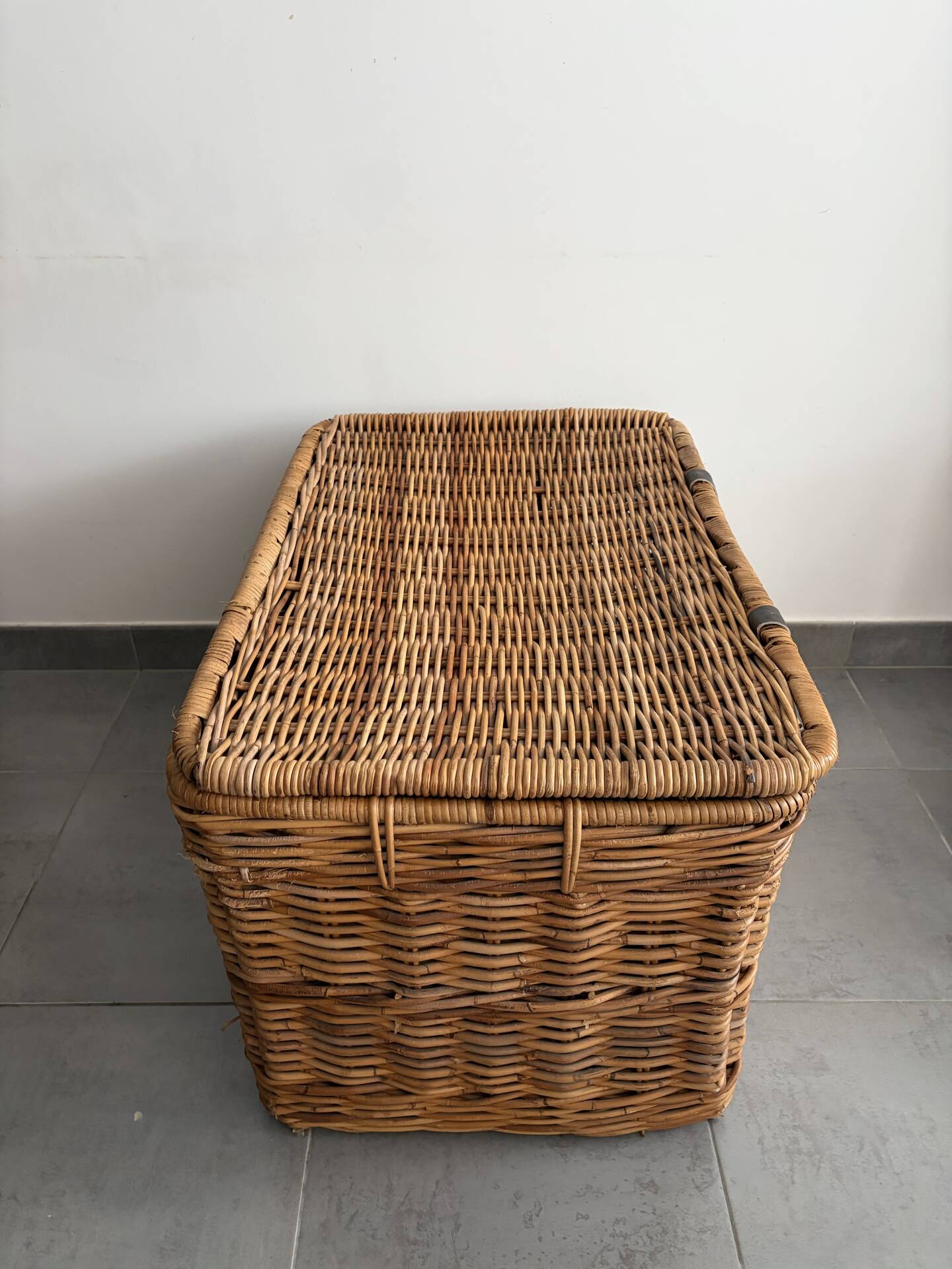 Large vintage wicker trunk