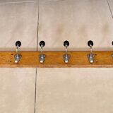 Old school coat rack 10 black ball hooks
