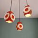 Space Age cascade chandelier in orange and white lacquered metal, RAAK, 1970