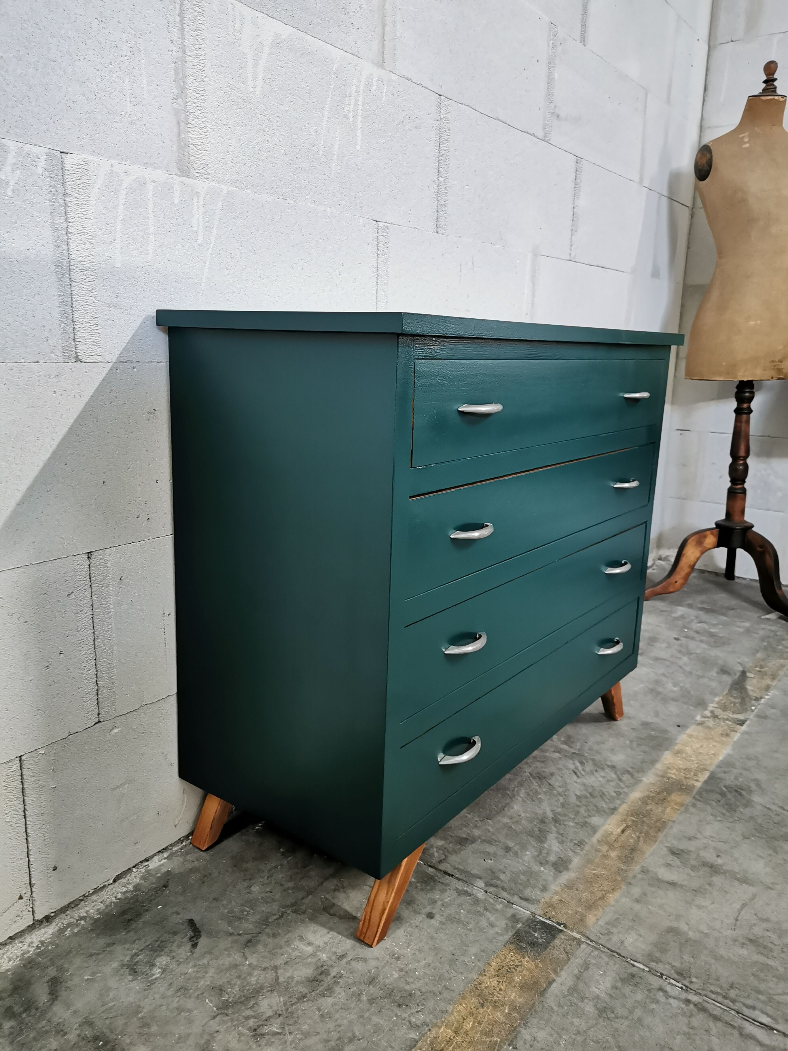 Chest of drawers vintage feet compass redesigned