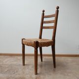 Set of 14 mid-century french rush farmhouse dining chairs