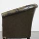 English Chesterfield club chair in olive green cowhide leather