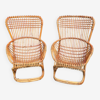 Pair of Tito agnoli armchairs