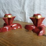 burgundy and gold candle holders