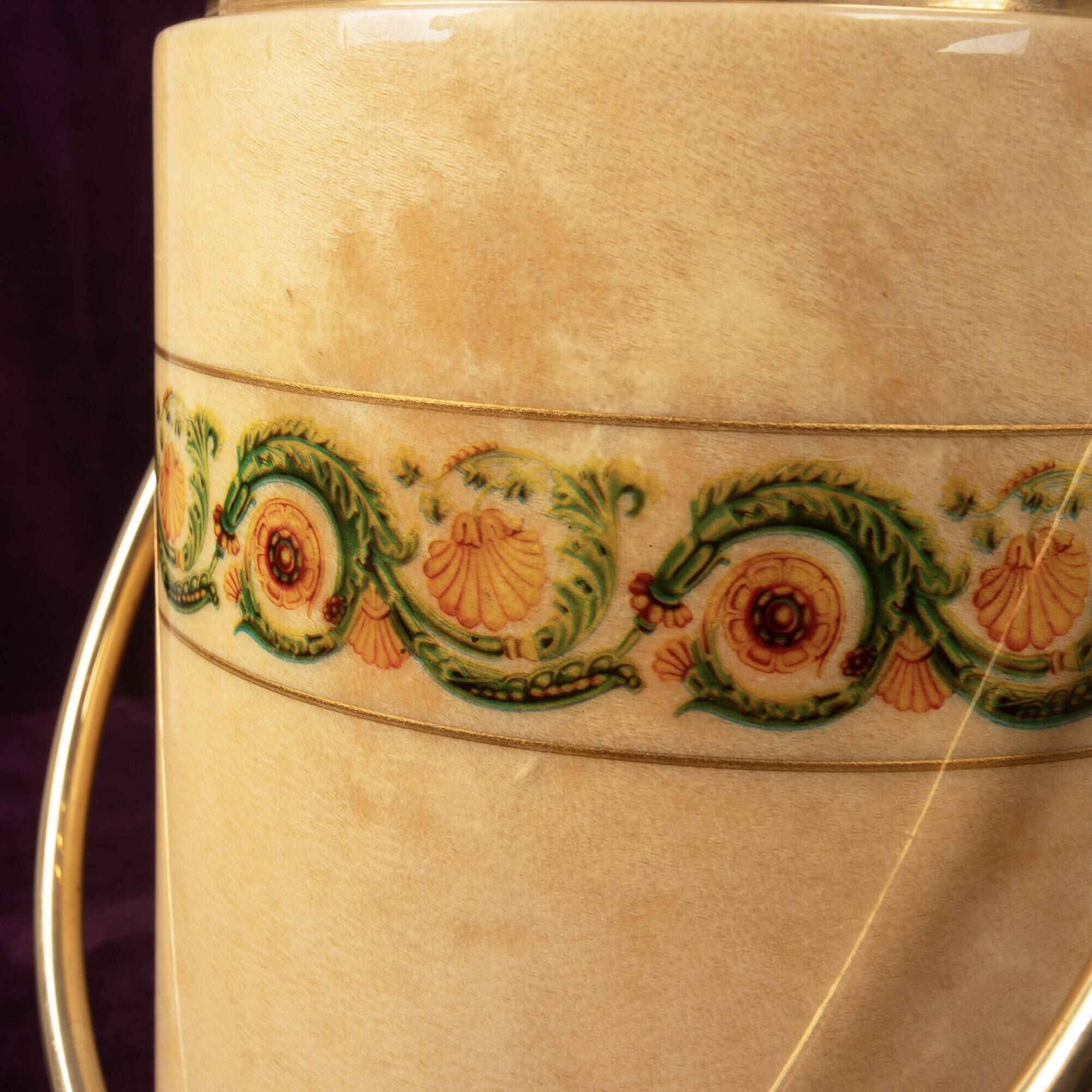 Aldo Tura Mod. 1225D Goatskin Parchment Ice Bucket / Thermos Italy 1970
