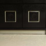 Brutalist Cabinet with Graphic Patterned Doors Belgium 1970s