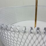 Vintage white metal and brass planter or basked, France 1960s