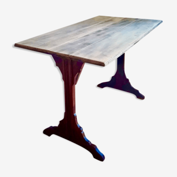 Bistro table 1930 patinated wood