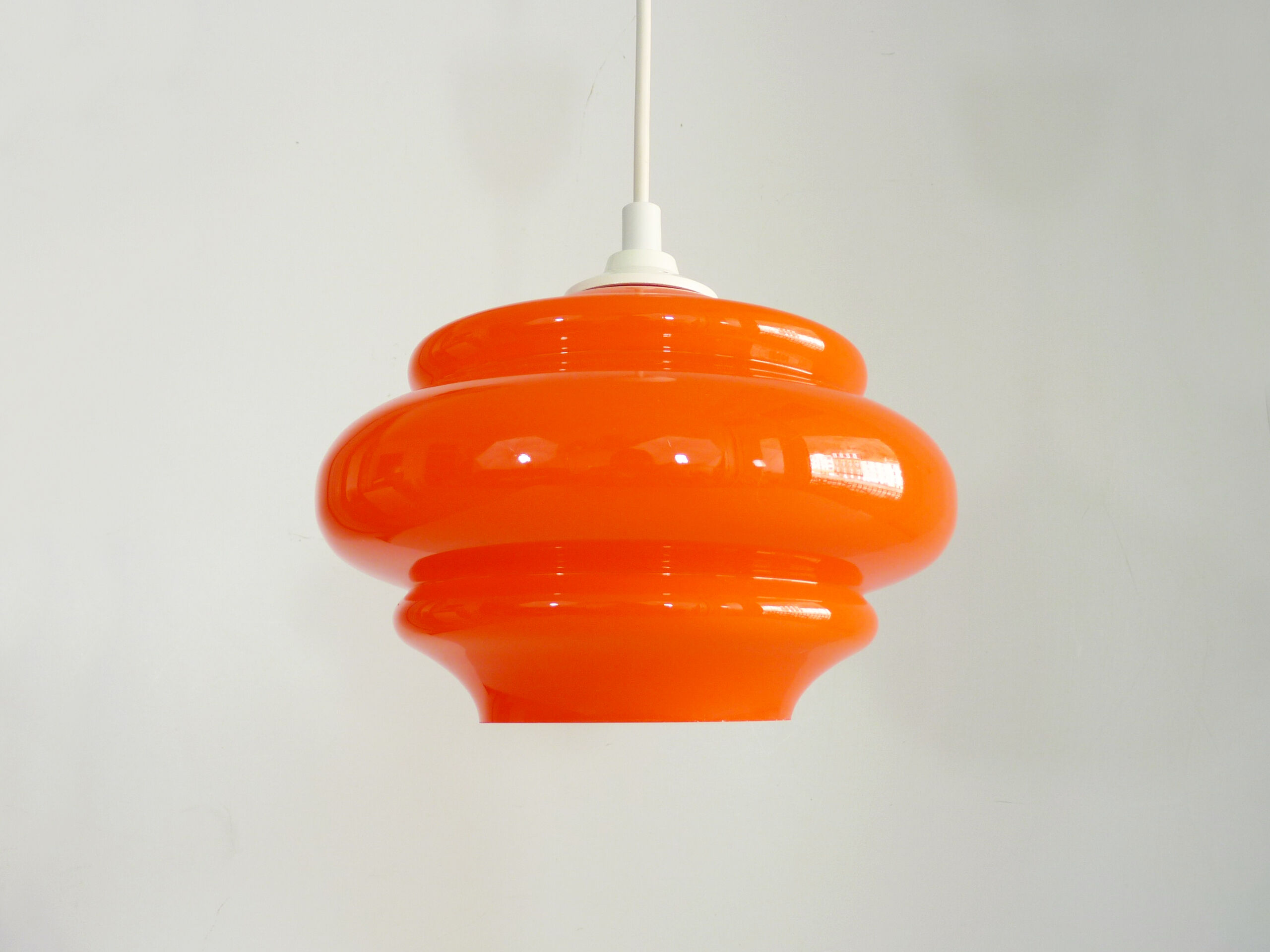 Orange opalin hanging lamp