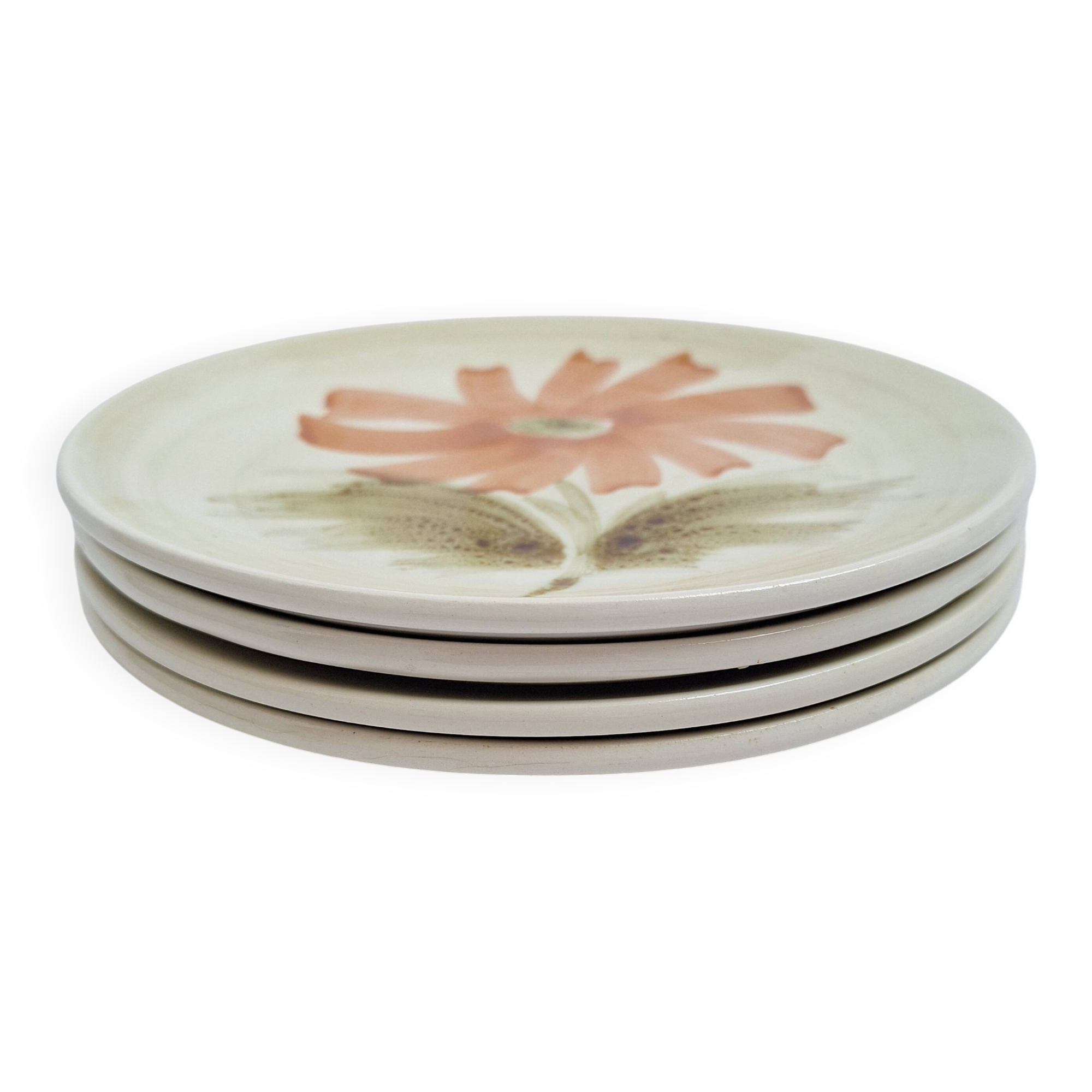 Dessert plates with flowers St Amand