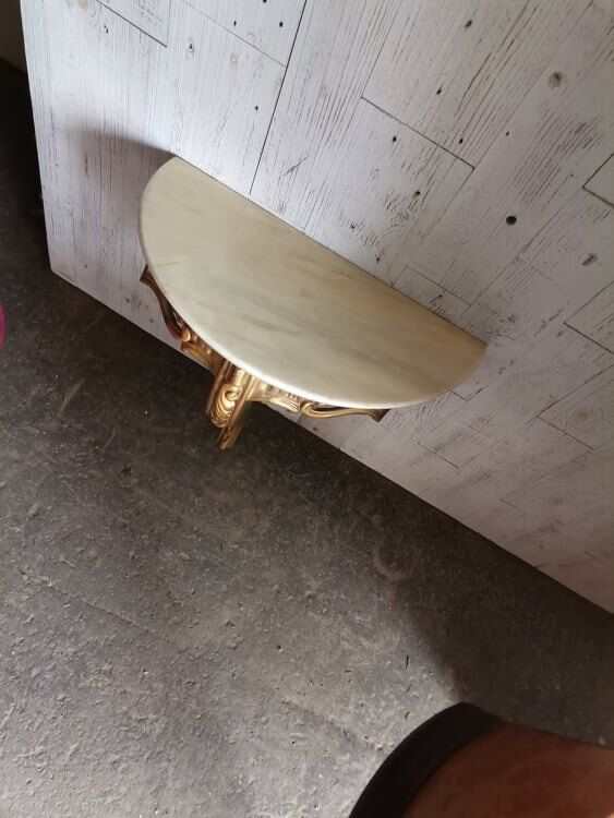 Italian golden and marble console table, 1950