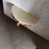 Italian golden and marble console table, 1950