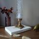 Upcycled table lamp | gold bronze & retro chic diamond tip