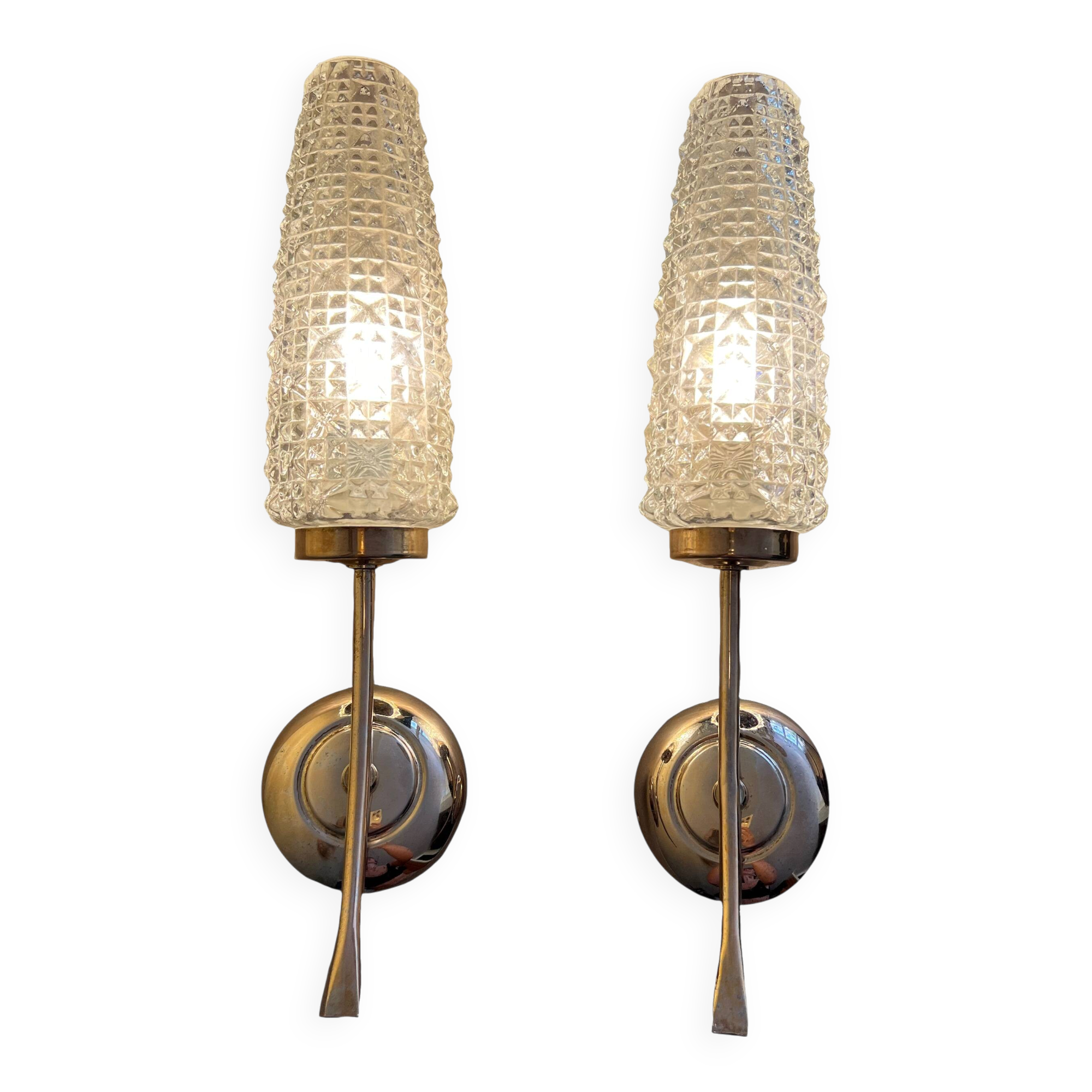 Pair of French mid-century wall lights