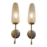 Pair of French mid-century wall lights