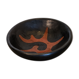 Black and red ceramic cup