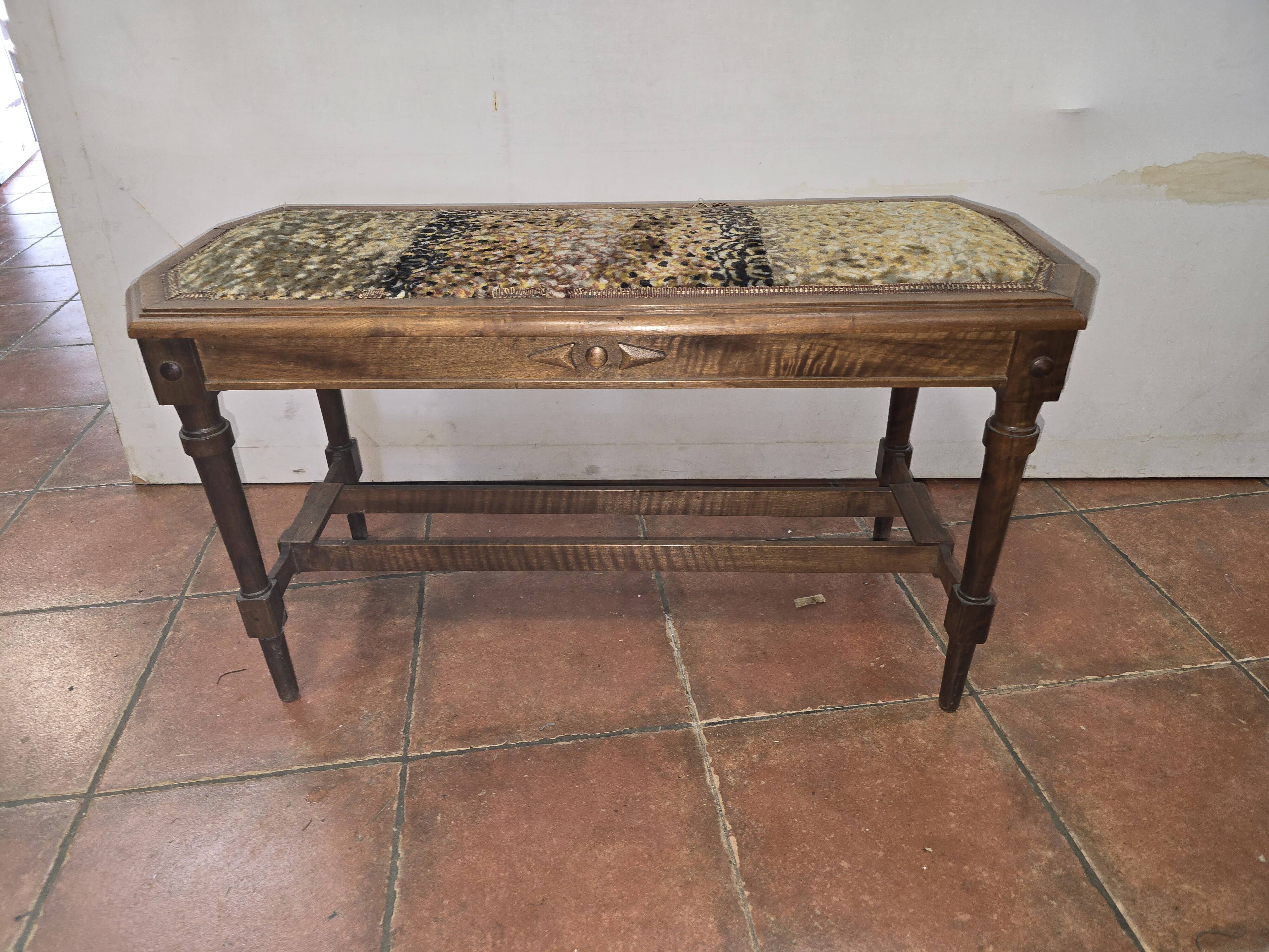 Antique walnut piano bench