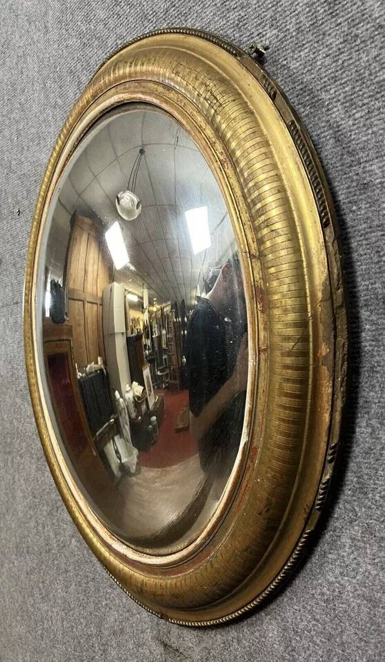 Louis XVI style giltwood oval witch's mirror circa 1850
