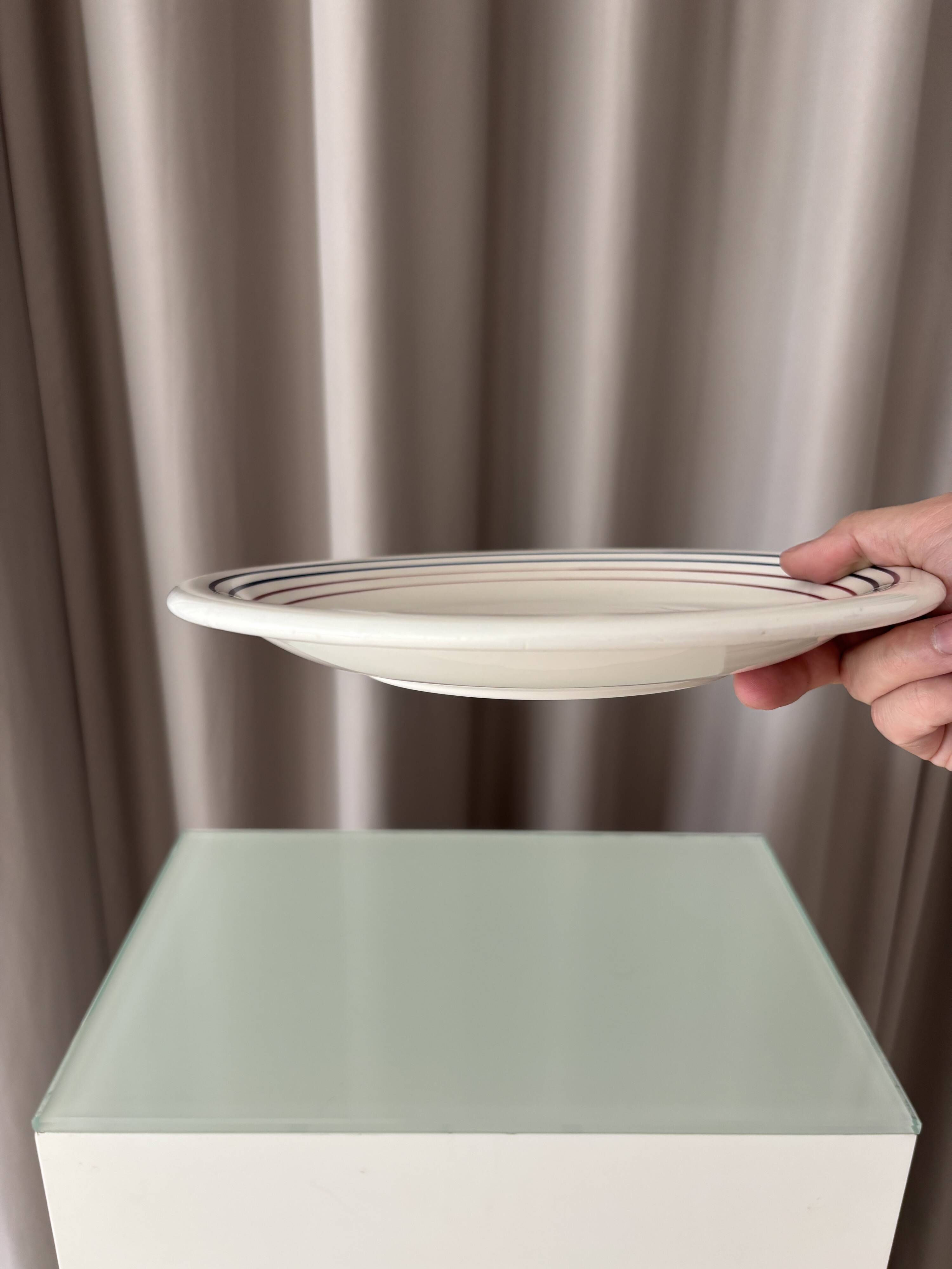 Set of 4 Vintage Primula Dinner Plates – Made in Italy – White Ceramic with