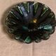Vintage green and black glazed ceramic fruit cup