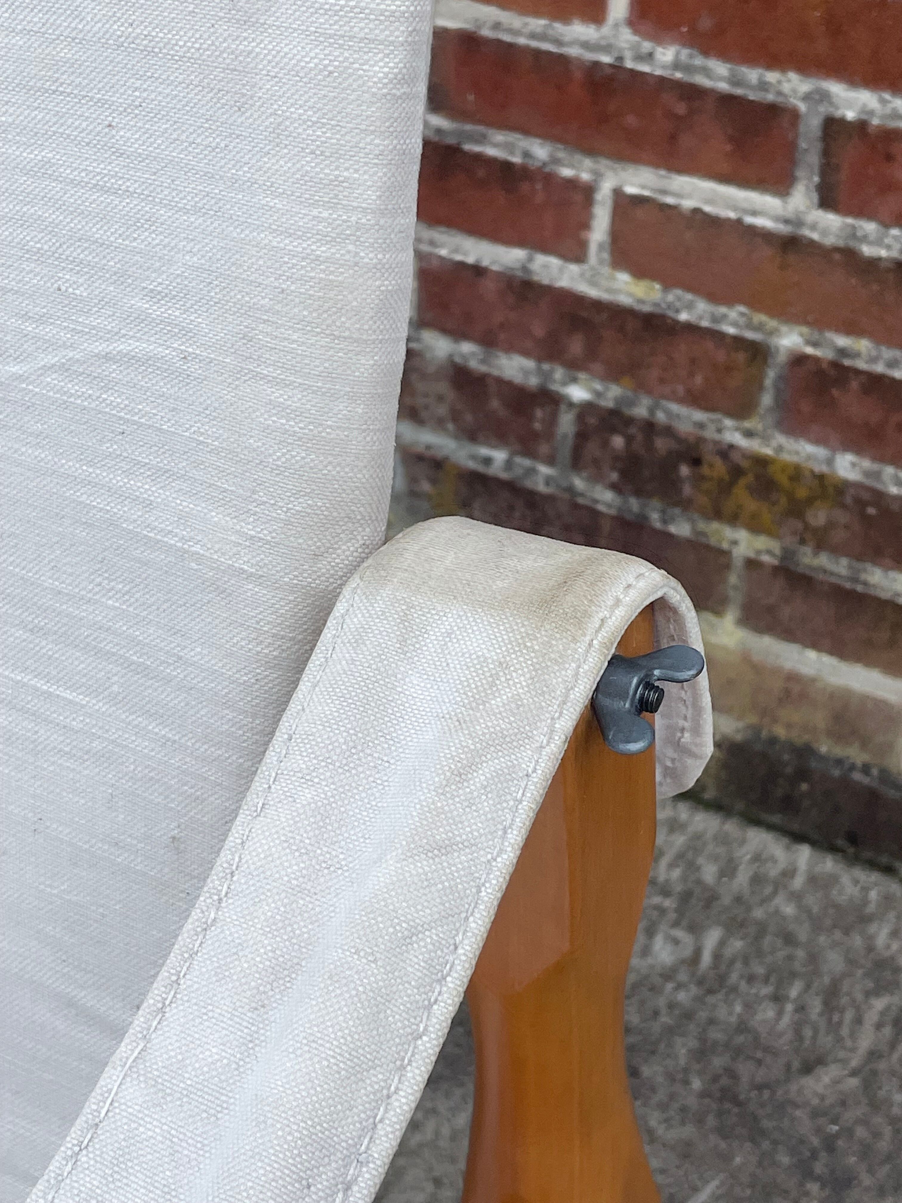 Vintage safari chair 1960s Denmark with canvas minimalist design