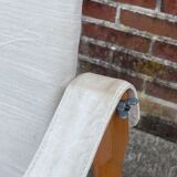 Fauteuil safari vintage 1960 Danemark avec toile design minimaliste