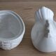 Sugar bowl with white ceramic hen decoration
