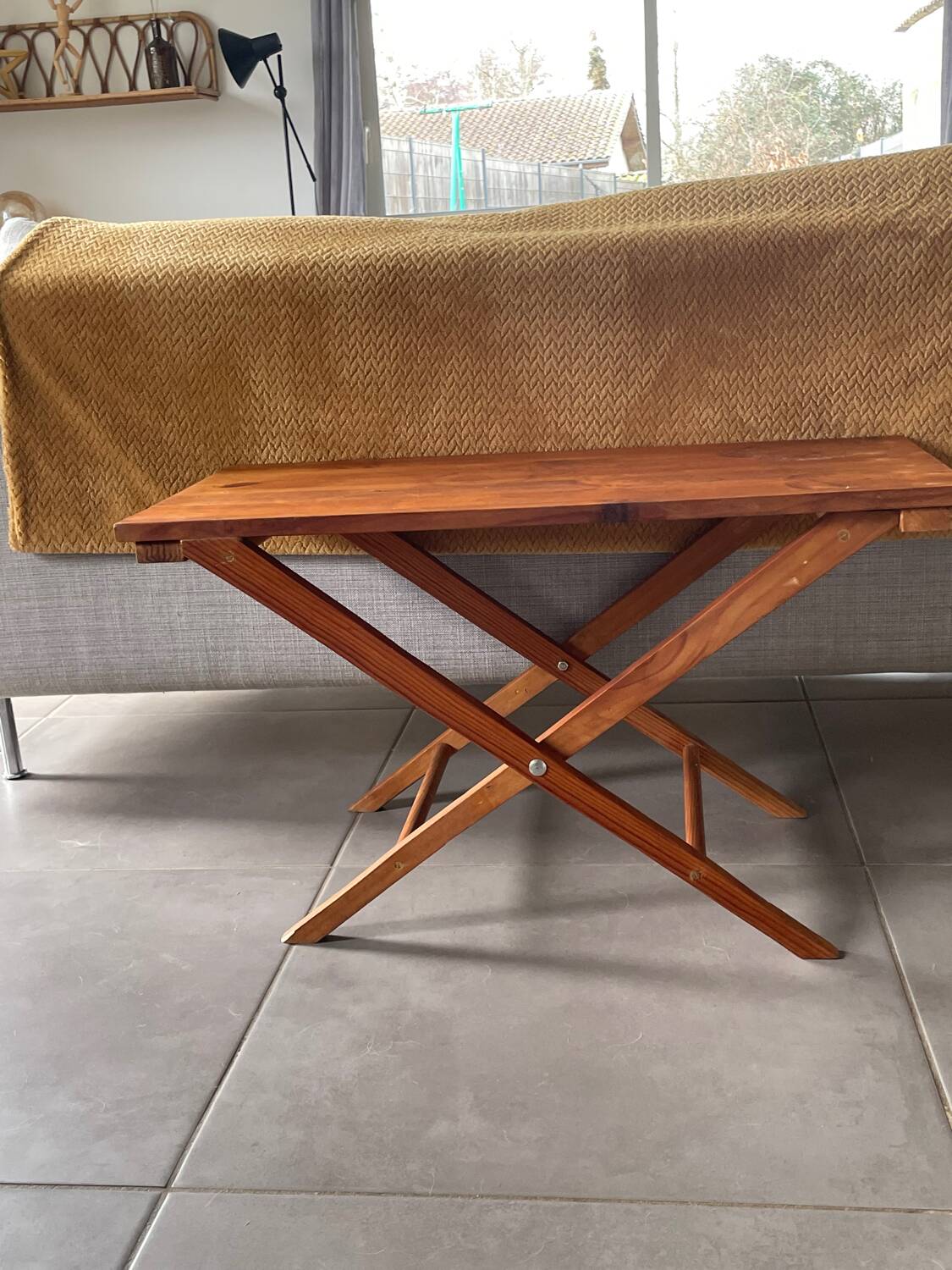 Rectangular wooden coffee table