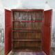 Large Indian wooden wardrobe with 2 doors and 4 shelves, raw wood interior