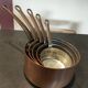 Set of 5 tinned copper pans