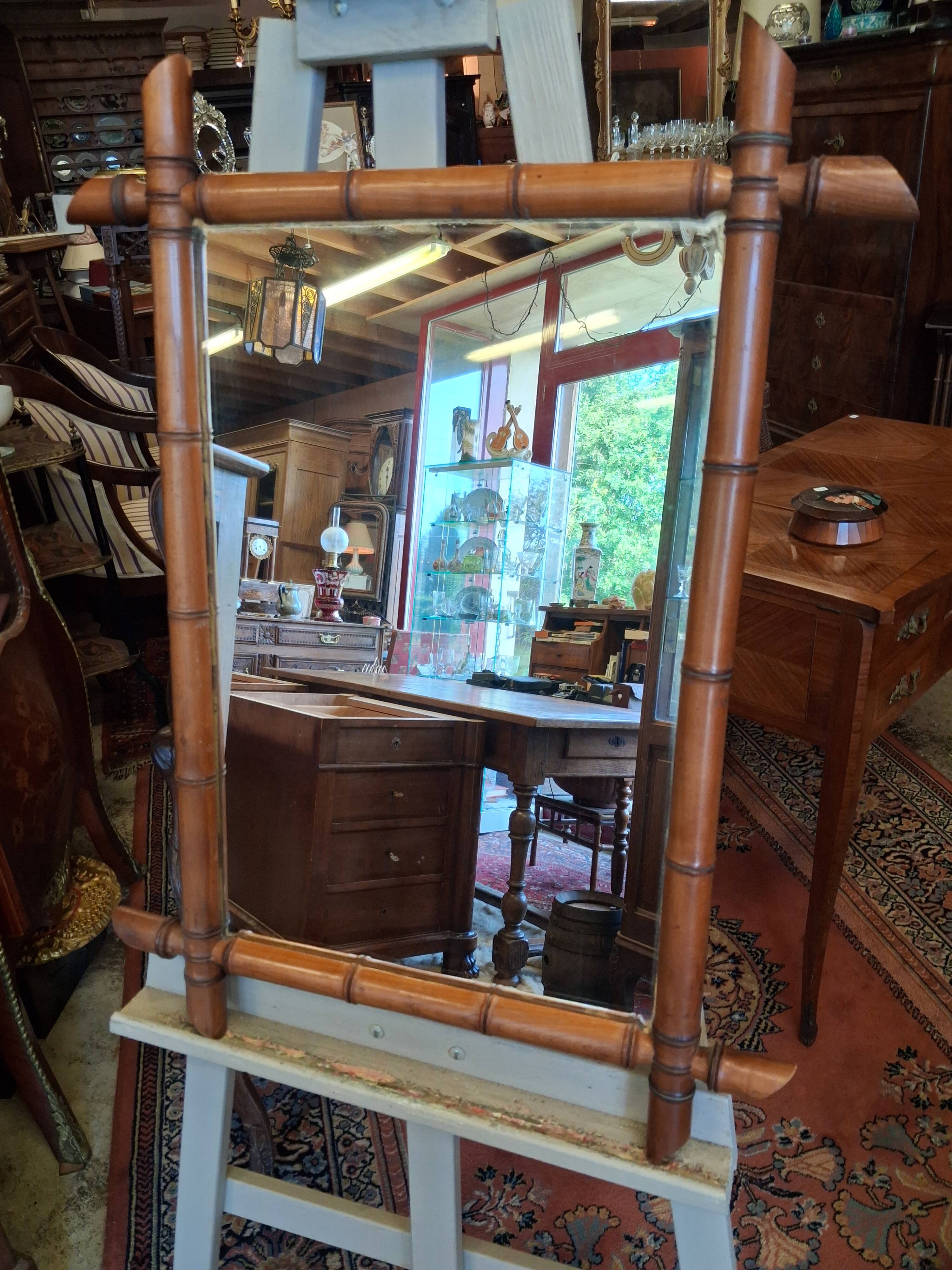 Miroir ancien style bambou