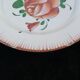 Plate in faience de l'est pink red 19th Luneville islettes st clement nº3