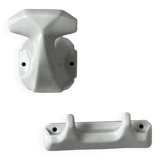 White porcelain coat hooks