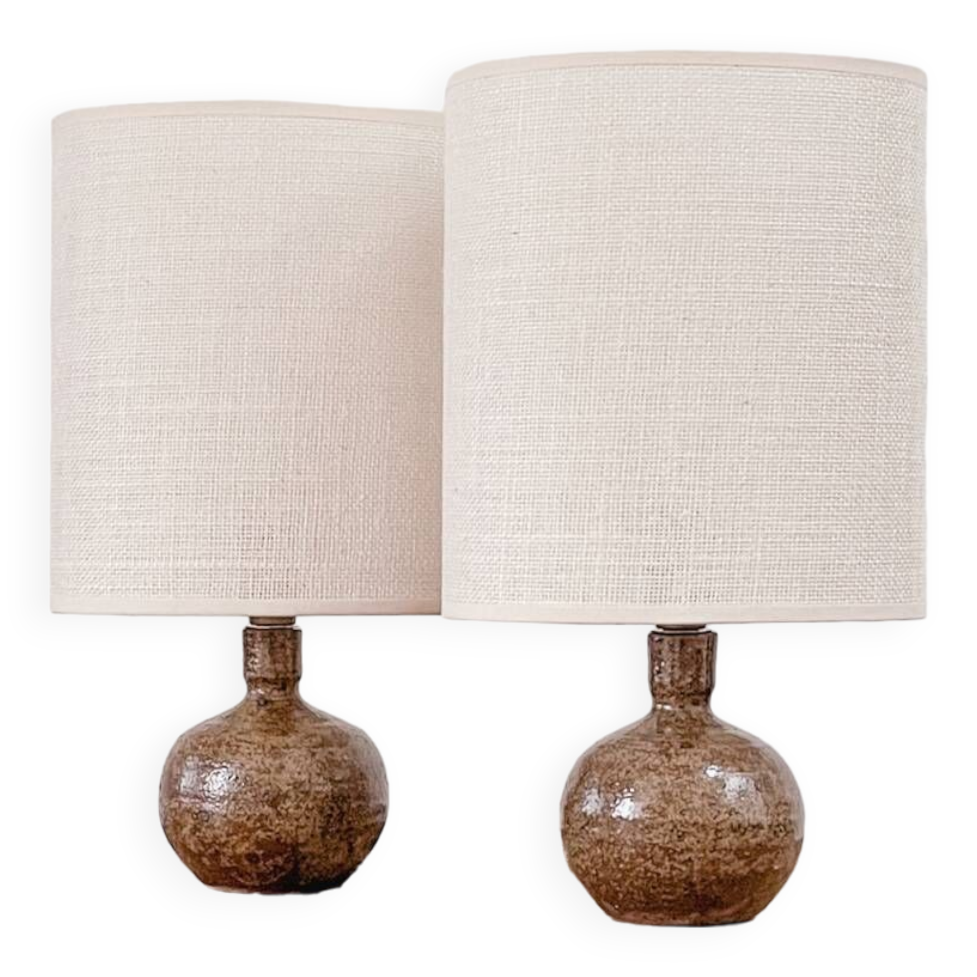 Duo sandstone bedside lamps