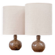 Duo sandstone bedside lamps