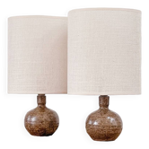 Duo lampes de chevet en grès