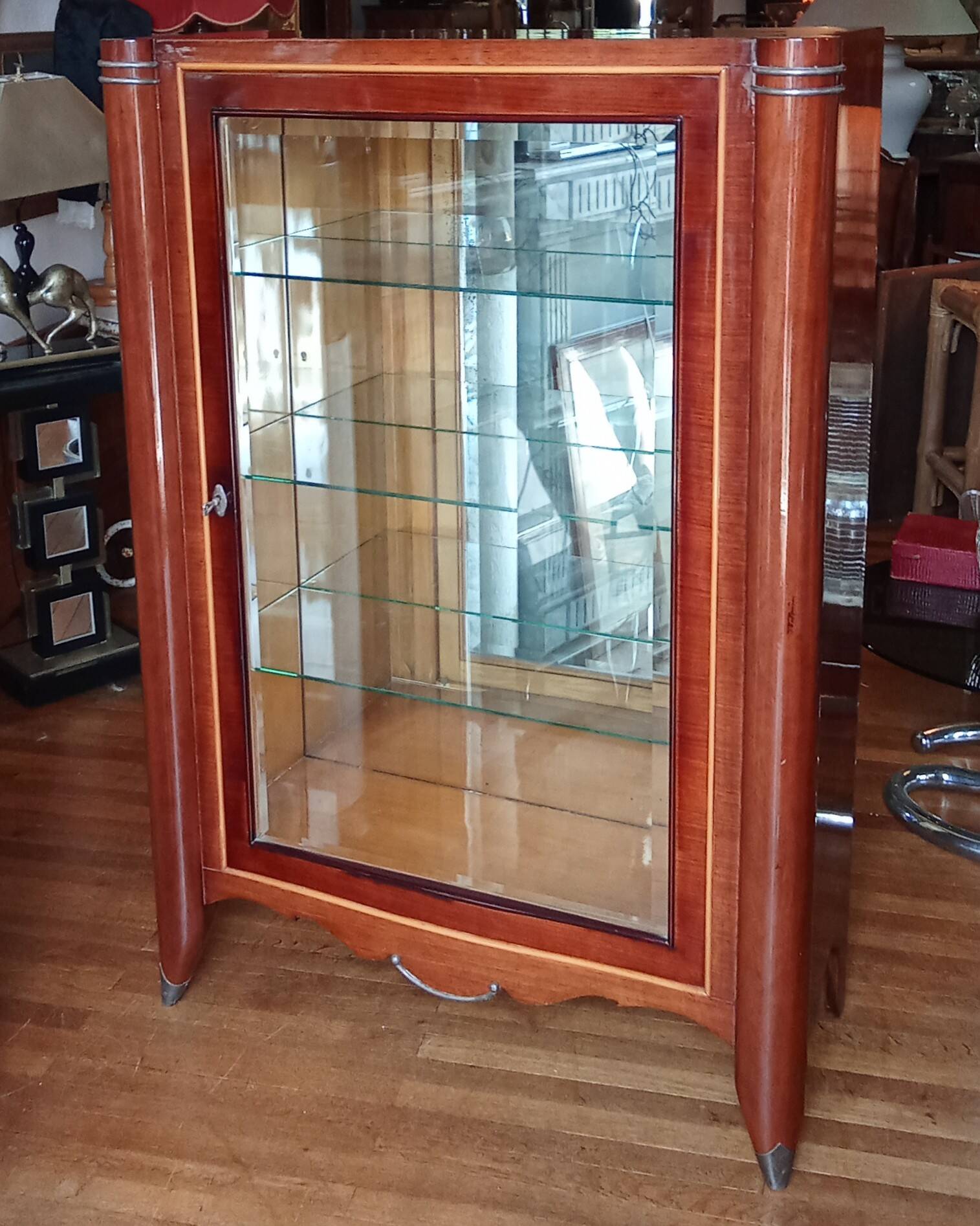 Antique illuminated Art Deco display cabinet