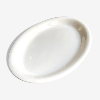 Sarreguemines oval dish in unbleached earthenware