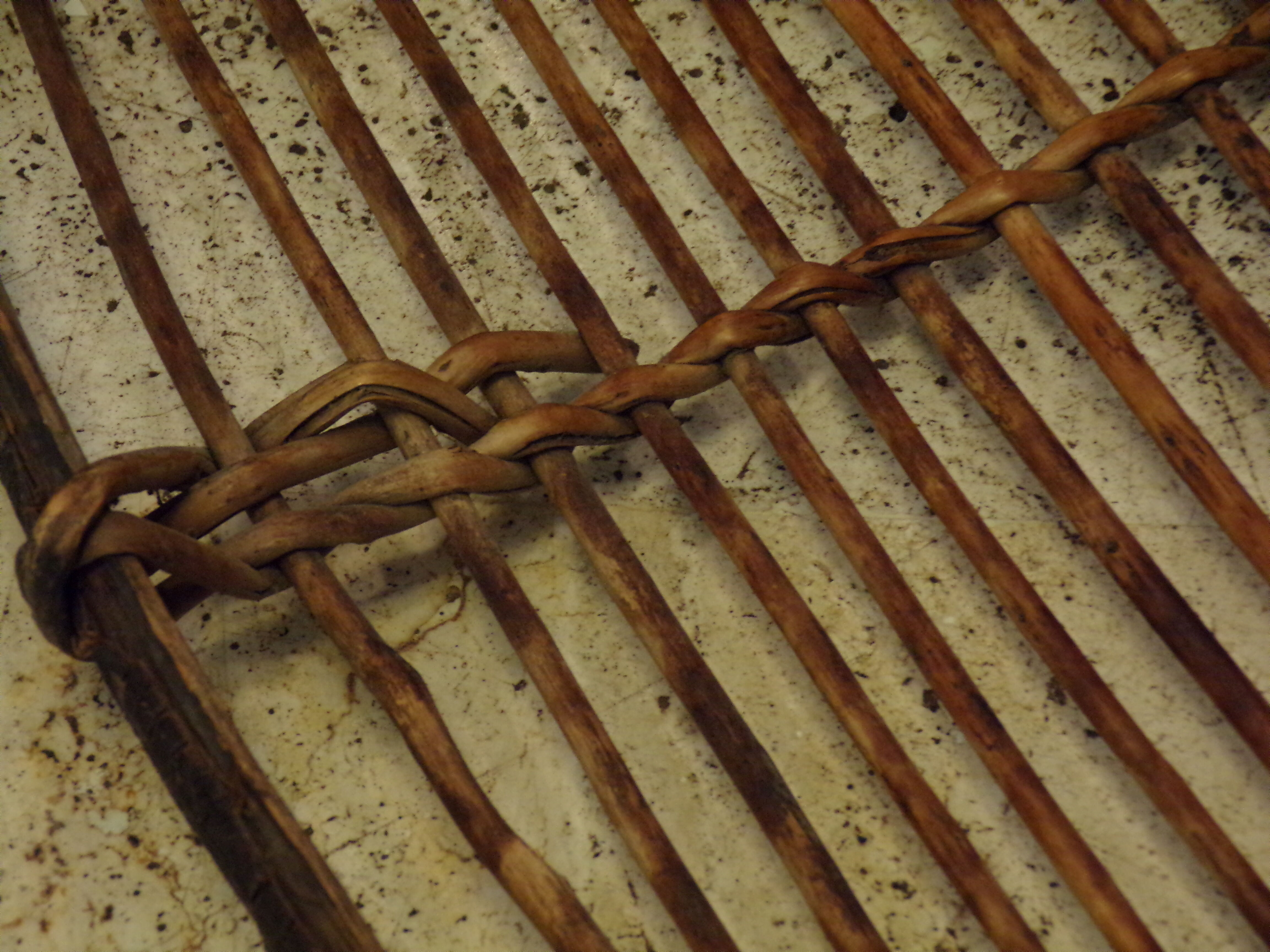 Duo of old wicker racks