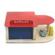 Rare fifties vintage toy garage with De Stijl colours