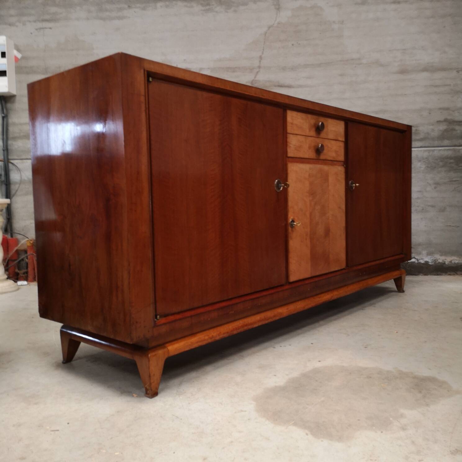 art deco lemon walnut sideboard sideboard 1940