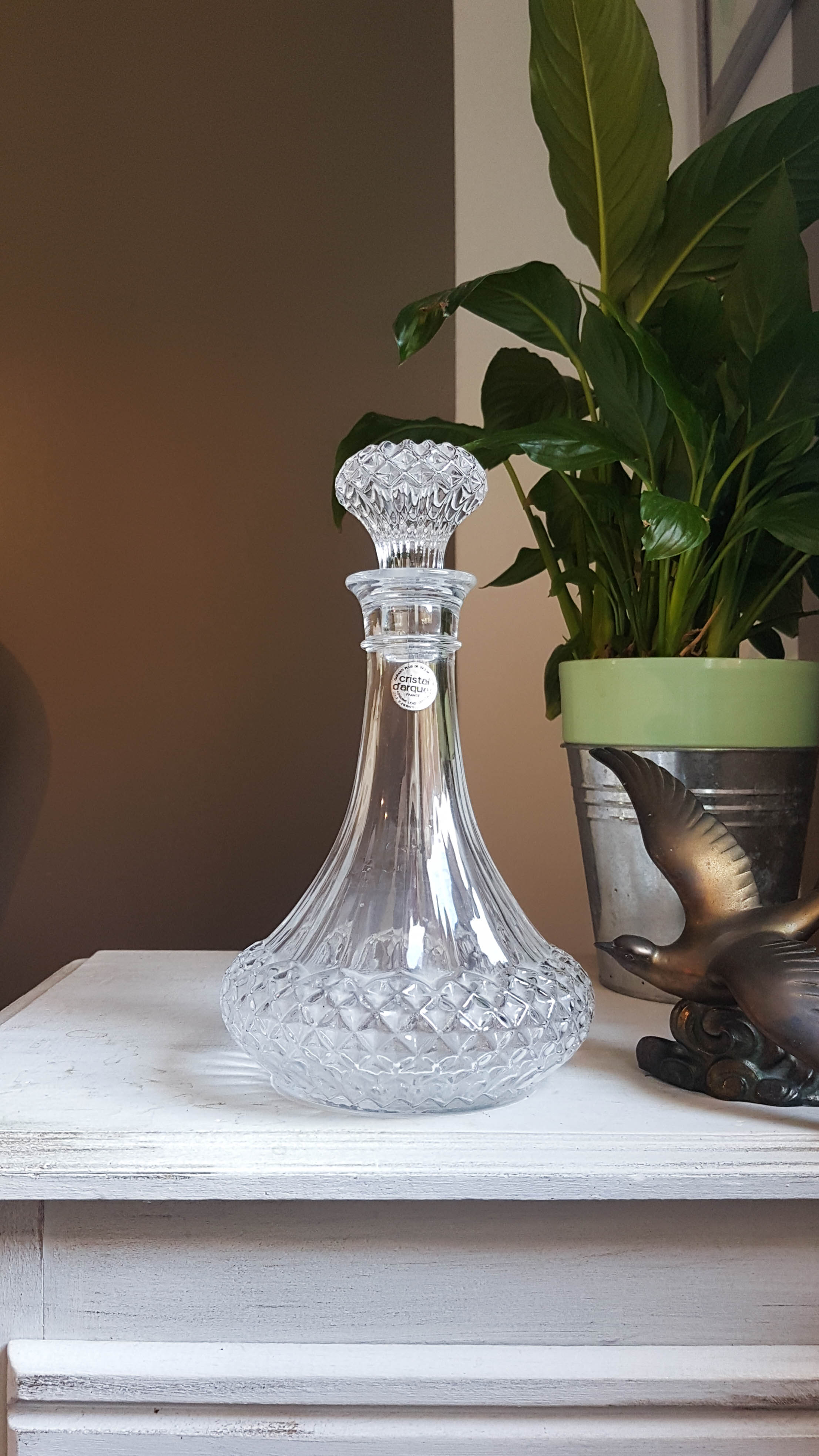 Longchamps crystal decanter carafe