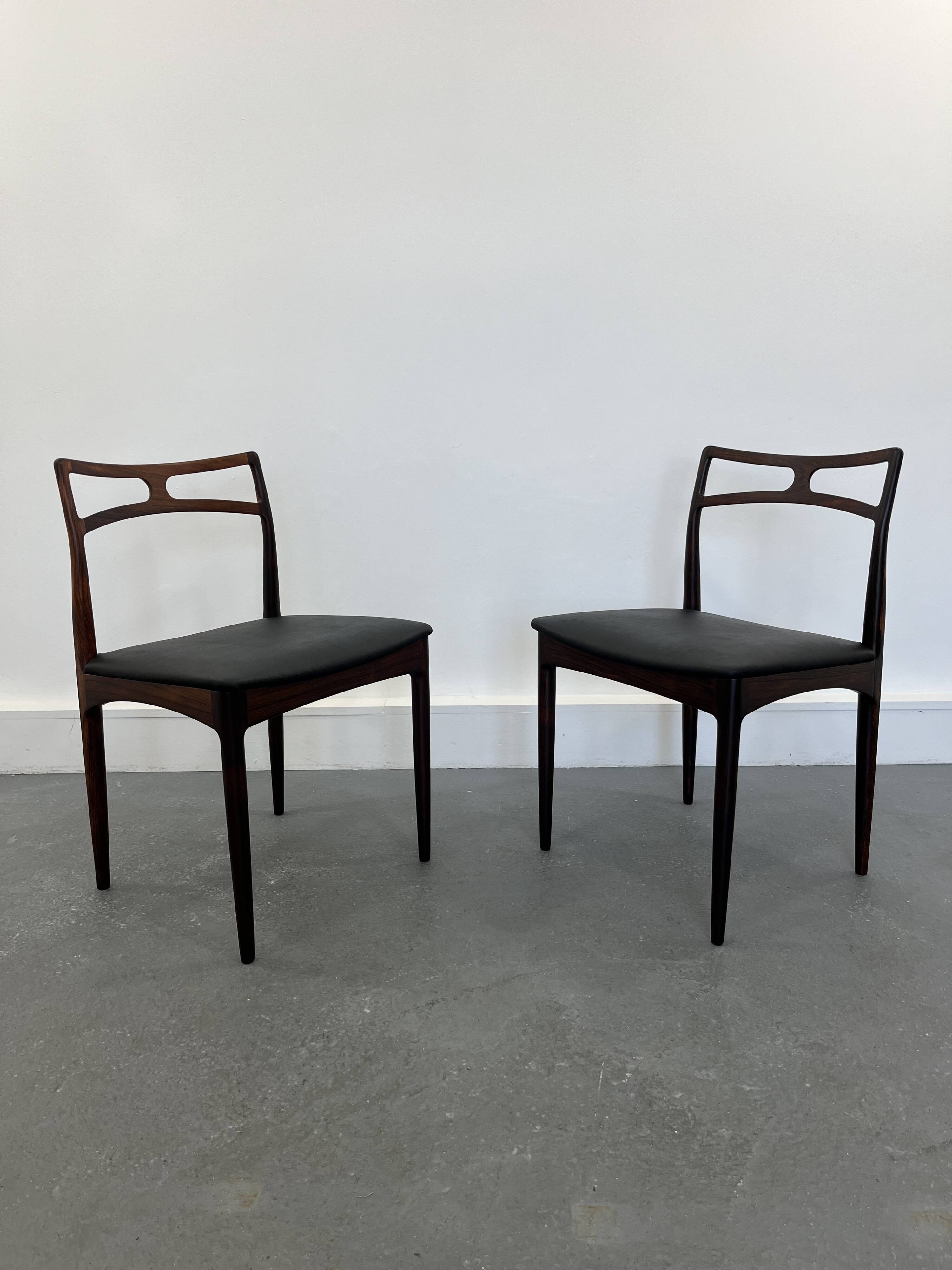 Danish Model 94 Side Chairs in Rosewood and Leather by J.Andersen for Christian Linneberg, 1960 s,